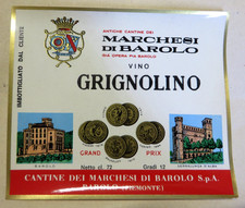 ETICHETTA MARCHESI DI BAROLO - VINO GRIGNOLINO - ORIGINALE - PIEMONTE