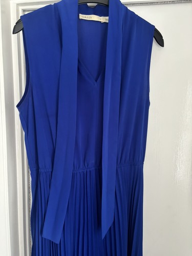 Maxi abito plissettato blu