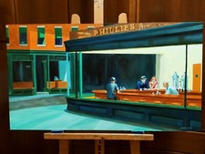 quadro falso d'autore i nottambuli nighthawks Edward Hopper FATTO A MANO 90*50