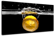 Quadro moderno Limone Acqua Splash Bolle Food Arredo Casa Arte Stampa Tela