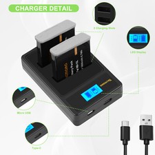 2x Batteria 3.7V 1.8Ah NB-13L