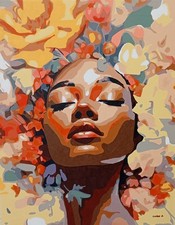 QUADRO MODERNO DIPINTO A MANO OLIO SU TELA VOLTO DONNA