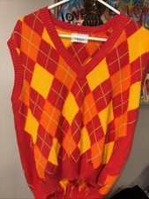 Gilet Argyle United Colors of BENETTON anni '80 taglia M 100% cotone Italia