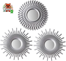 Specchio Da Parete 3 Pezzi Specchio Argento per Decorazioni Casa, Camera Da Lett