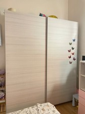 armadio  mondo convenienza due ante scorrevoli colore beige 195x58x236