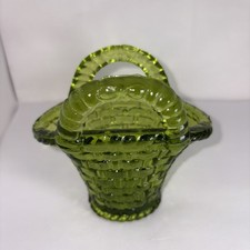 VINTAGE 3.75" Green Glass
