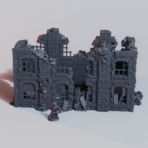 Ruined factory wargame - ruined, |