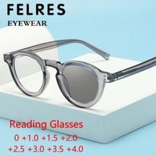 Occhiali da lettura uomo donna rotondi fotocromatici paralume esterno presbiopici 