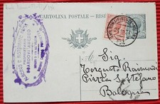 6147-LAZIO, AMBULANTE ROMA-FIRENZE-MILANO, PER BOLOGNA, C.P. 15 C.+ 10 C., 1921