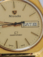 OROLOGIO NIVADA QUARTZONIC VINTAGE 1970'S WORKING PERFECTLY QUARTZ