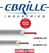 TUBO RAME CONDIZIONAMENTO KIT 100 METRI = 1/4 x 50 METRI+ 3/8 x 50 METRI
