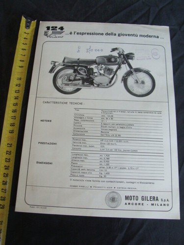 Brochure moto gilera 124 - moto,