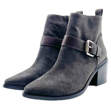 Stivaletti donna AllSaints Jason boot grigio antracite scamosciati fibbia nuovi con etichette taglia 9