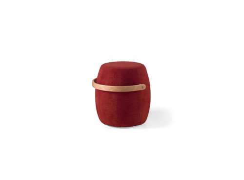Pouf tondo tessuto bordeaux - tondo,