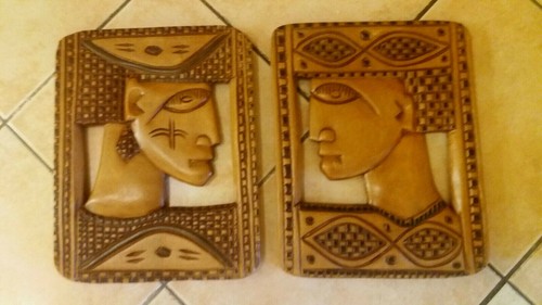 Coppia quadri scolpiti etnici - ,