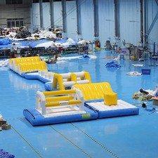 Parco Acquatico Gonfiabile Galleggiante Ostacoli Corso Piscine Acqua Bassa per Piscina Festa