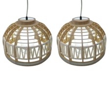 set 2 lampadario in legno