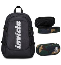 Invicta Zaino Ufficio Invict-Act Plus Fibra Ottica, Nero, Doppio Scomparto Con T