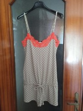 Tutina beige a pois con pizzo