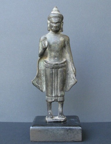 Antico budda khmer bronzo - antico,