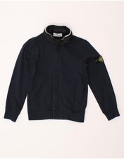 Giacca tuta STONE ISLAND ragazzo con cappuccio 7-8 anni blu navy cotone CE31