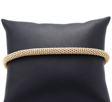 Bracciale da donna tubolare in oro massiccio 18K vintage anni '90 Italia