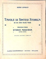 TAVOLE DI SINTESI STORICA AD USO DELLE SCUOLE MEDIE.STORIA MODERNA.GUIDO CAMOZZI