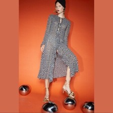 Women ZARA NWT DOTTED FLUID