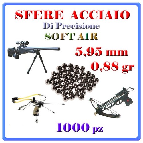 1000 sfere acciaio - sfere, 5,95mm