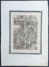 Stampa antica Marcantonio Raimondi after Durer 1504 adorazione magi natività