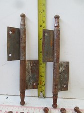 COPPIA  VECCHI ANTICHI CARDINI CERNIERE IN FERRO PER MOBILI INFISSI PORTE 