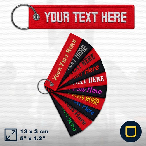 Custom embroidered key tag - custom,