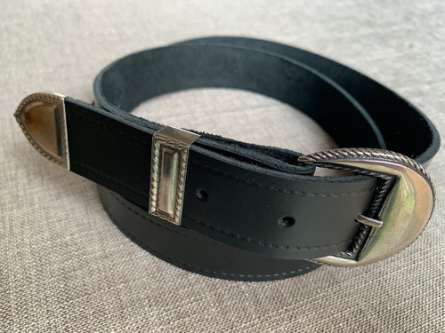Cintura western pelle nera - western,