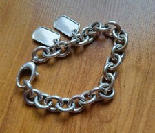 Braccialetto Gucci argento con placchette vergini e gancetto di chiusura - 20 cm