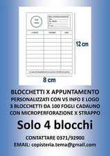 BLOCCHETTI PER  APPUNTAMENTI