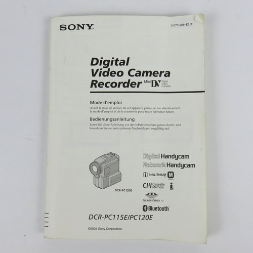 Solo manuale sony dcr - sony, dcr-pc115e