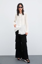 Zara AW19 Pleated Shirt White