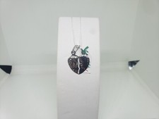 CIONDOLO CUORE SPEZZATO DOLCE META' IN ORO BIANCO 18KT 750 1,3 GRAMMI (3681)