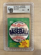 O-Pee-Chee OPC Baseball Wax