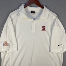 Polo Nike Stanford uomo XL/TG bianca arancione ciotola 2011 ricamata calcio