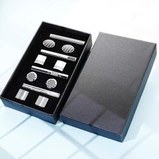 4 SET GEMELLI e FERMACRAVATTE Milcolato con Scatola Regalo del papà