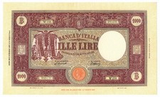 1000 LIRE BARBETTI GRANDE M TESTINA RETRO BI LUOGOTENENZA 09/06/1945 SPL