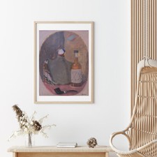 Quadro di Giuseppe Manfredi, dipinto olio su cartone con cornice, vizi