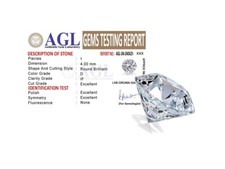 Diamante CVD taglio brillante 4 mm 0,25 ct D/IF con certificato online