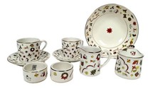 7x Taitu Noël 1986 by Emilio Bergamin Espresso Moka Set Ciotola Anelli Tovaglioli