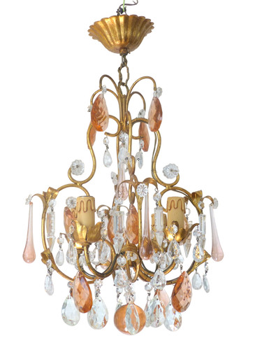 Lampadario vintage gocce - , rosa