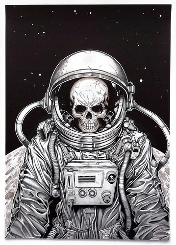 Teschio astronauta fumetto - astronauta,