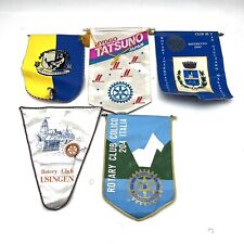 Lotto 5 gagliardetti Rotary Club vintage stock 5 pezzi