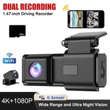 Dashcam Auto Anteriore Posteriore 4K+1080P WiFi Dash Cam Autocamera con Scheda SD 64G
