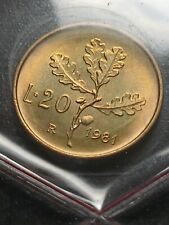 ITALIA REPUBBLICA 1981 20 LIRE DA  DIVISIONALE ZECCA FDC